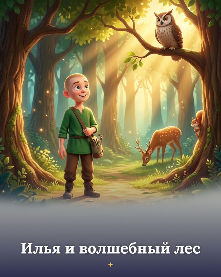 Обложка сказки «Илья и волшебный лес»